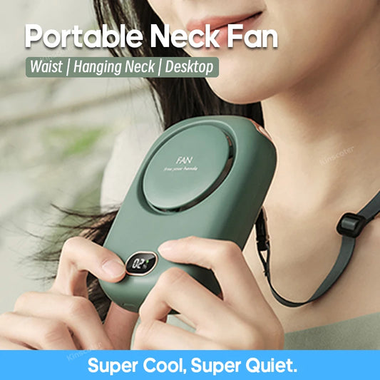 New Mini Neck Fan Portable Bladeless Hanging Neck 2000Mah Rechargeable Air Cooler 3 Speed Mini Summer Sports Fan
